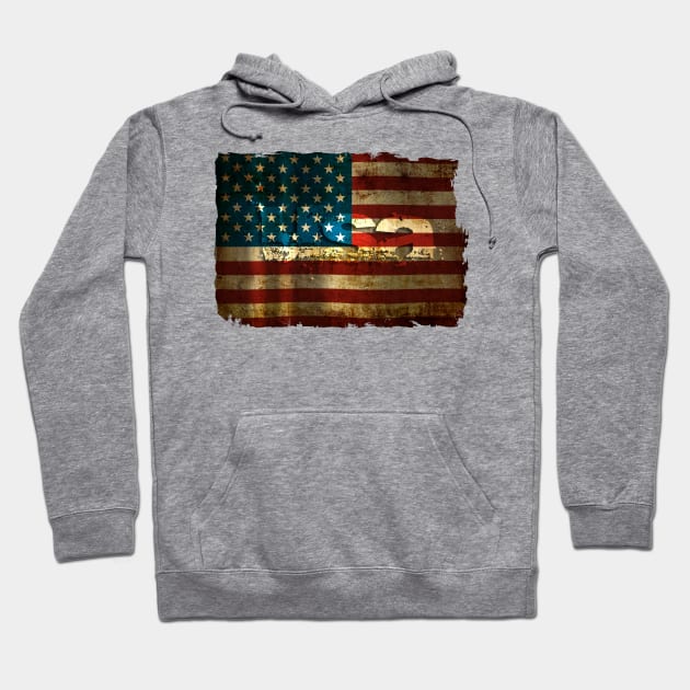 USA / Grunged Flag Hoodie by pASob